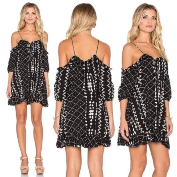 TULAROSA Revolve Tionesta Laced Dress Black/White Off Shoulders Viscose size XS - Picture 2 of 16